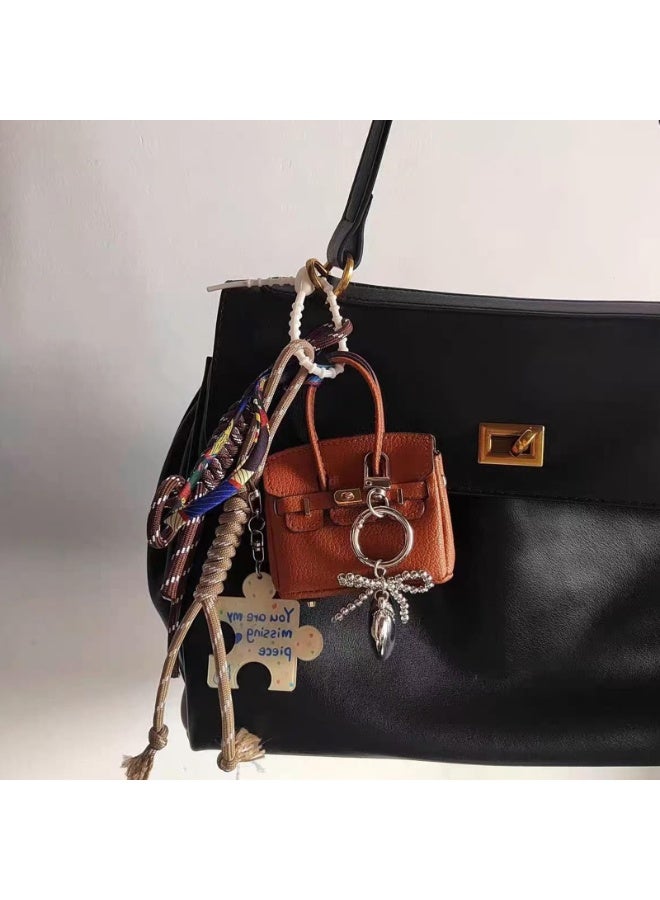 Bukela Bag Purse Charms for Handbag, Cute Mini Handbag Key Chains for Women Girls, Leather Bag Decorative Pendant, Fashionable Bags Key Pendant - Image 2